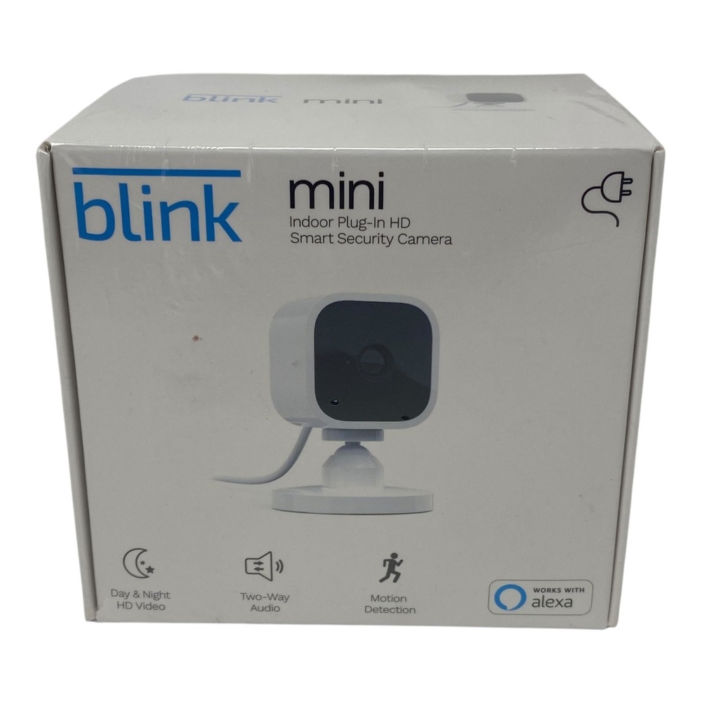 Blink Mini Indoor Plug-In HD Smart‎ Security Camera Two Way Audio Motion NEW